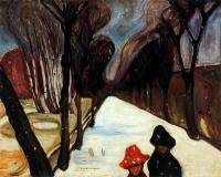 Munch, Edvard - Snow Falling in the Lane